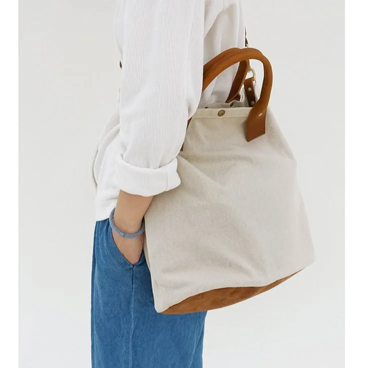 Women's Canvas Tote Bags White Canvas Tote Bag Two Tone Canvas Tote Mens Tote Bag On Shoulder Mens