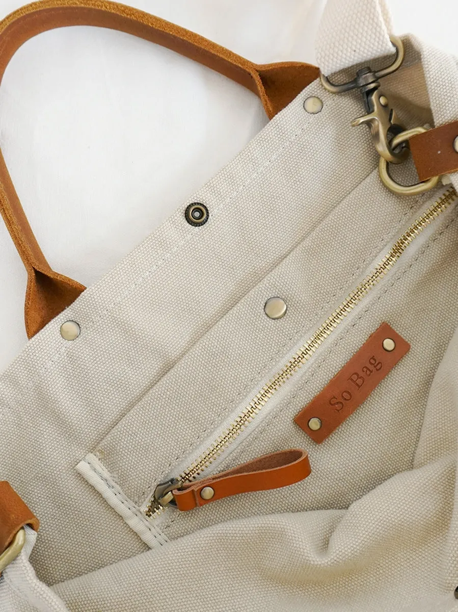Women's Canvas Tote Bags White Canvas Tote Bag Two Tone Canvas Tote Mens Tote Bag On Shoulder Mens
