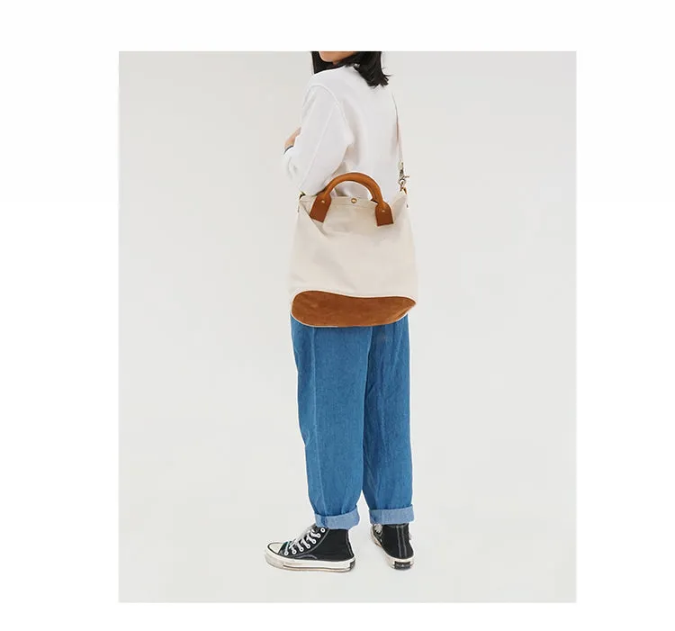 Women's Canvas Tote Bags White Canvas Tote Bag Two Tone Canvas Tote Mens Tote Bag On Shoulder Mens